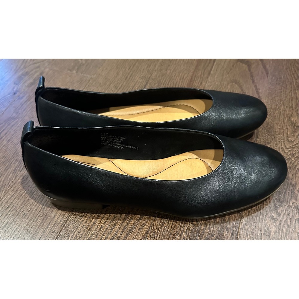 Born PatriceBlack Leather Ballet Flats Womens 7.5 M Round Toe Comfort